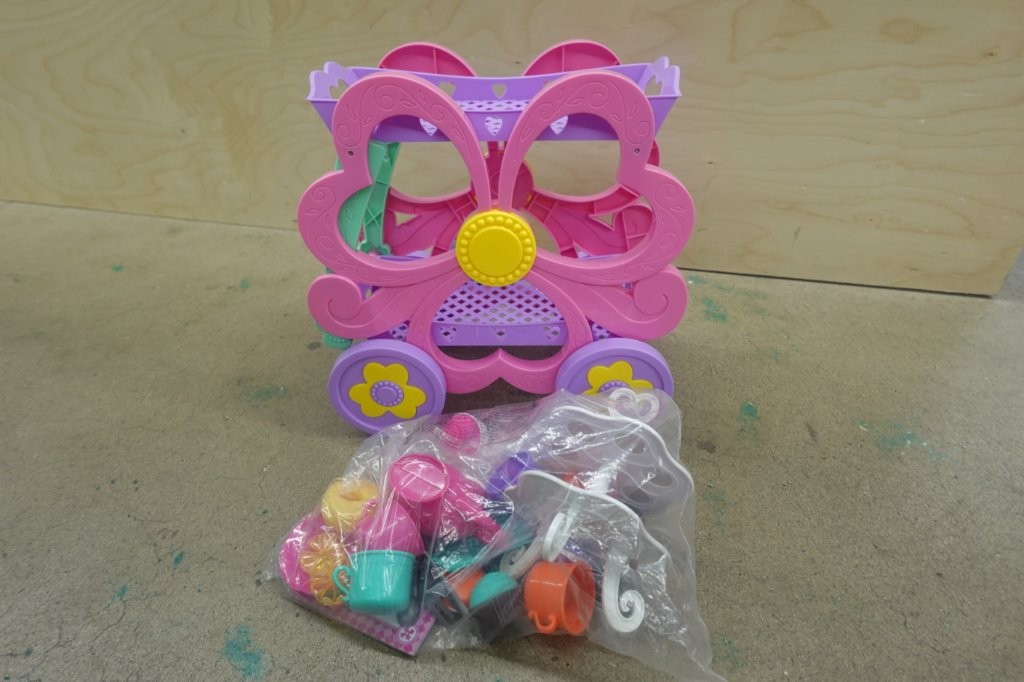 45-Piece Kid Connection Flower Tea Cart Play Set - Image 3