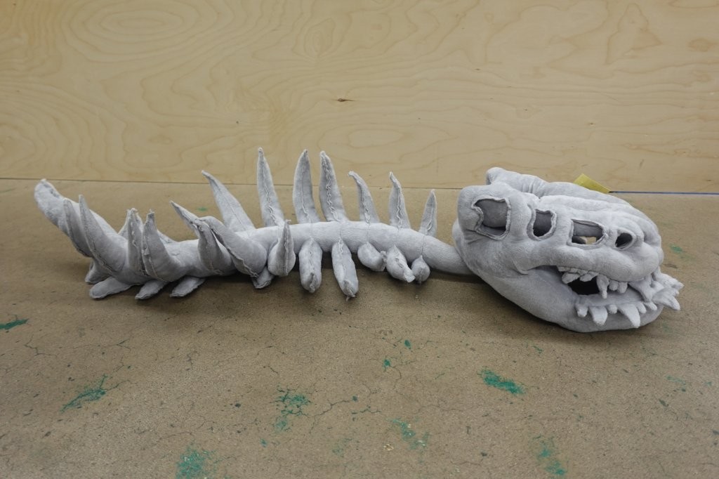 Dinosaur Skeleton Dog Costume with 3D Plush Hood - Image 2