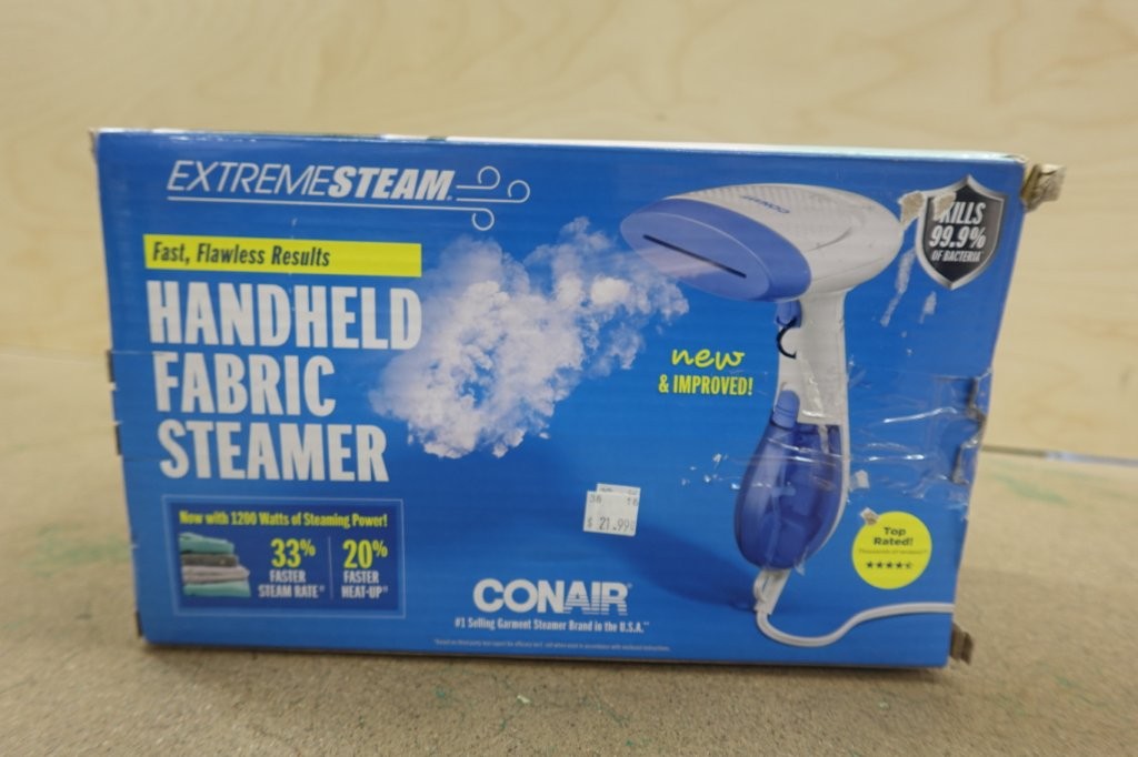 1200W Conair ExtremeSteam Handheld Garment Steamer – White/Blue - Image 3