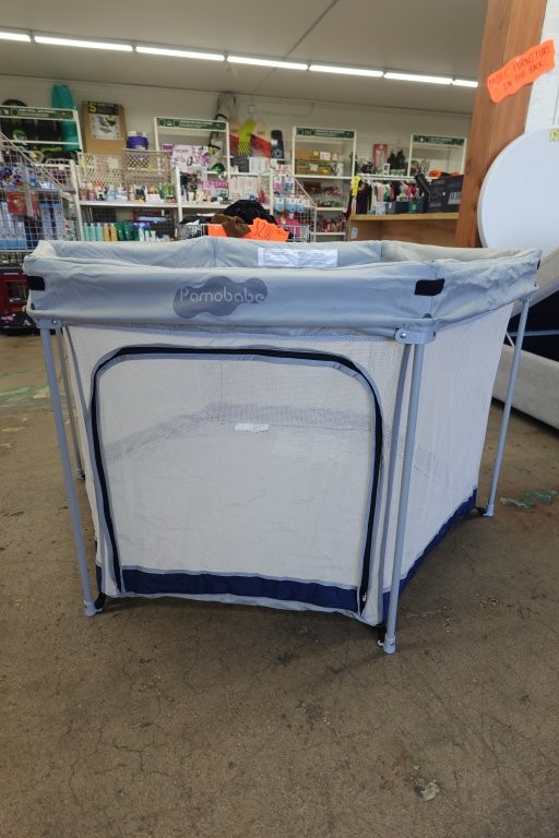 Pamo Babe Portable Baby Playpen with UV Canopy – Blue - Image 6