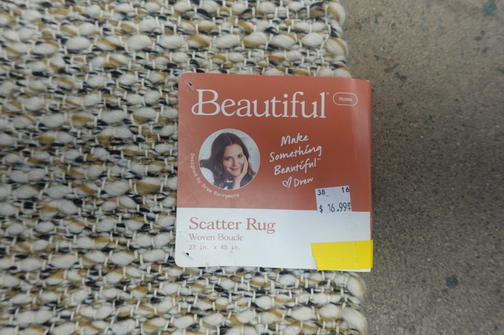 27x45 Beautiful by Drew Barrymore Woven Bouclé Scatter Area Rug in Ivory/Brown - Image 5