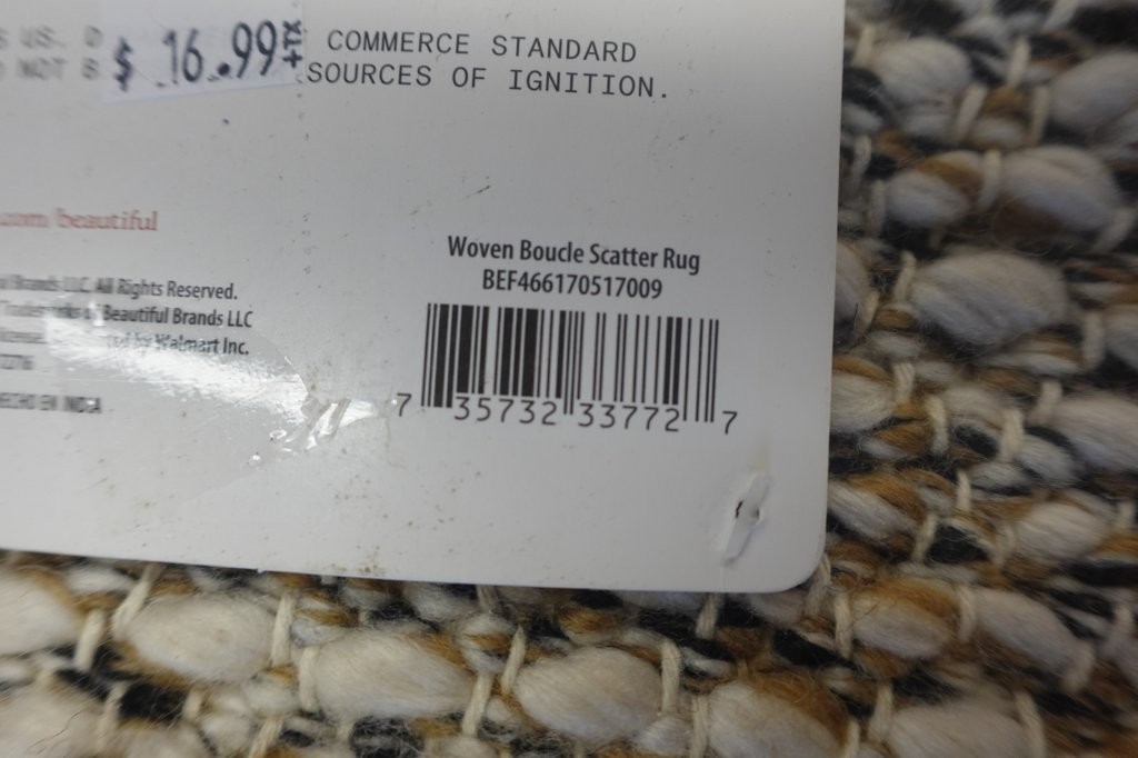 27x45 Beautiful by Drew Barrymore Woven Bouclé Scatter Area Rug in Ivory/Brown - Image 6