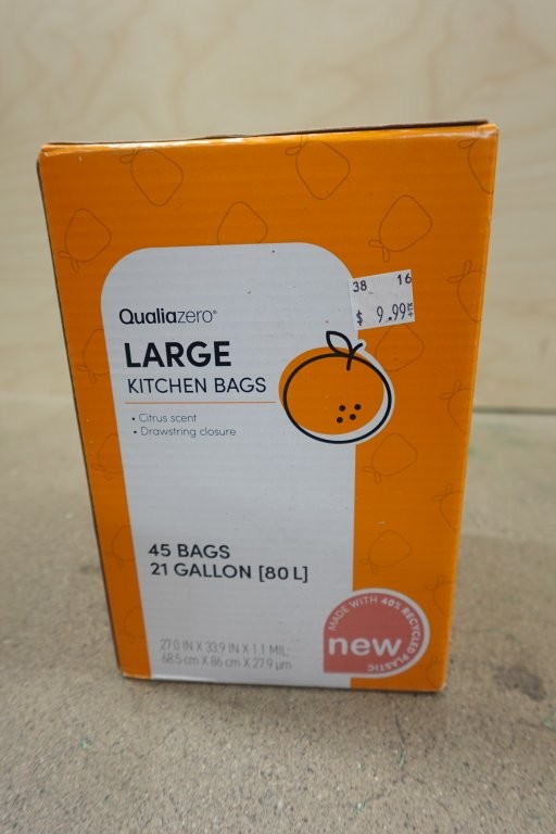 45 Count QUALIAZERO Citrus-Scented Heavy-Duty Drawstring Trash Bags - Image 4