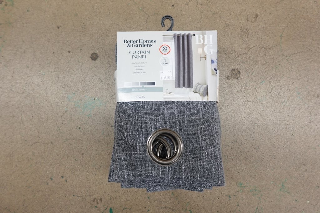 50" x 63" Gray Better Homes & Gardens Woven Textured Blackout Curtain Panels - Image 2