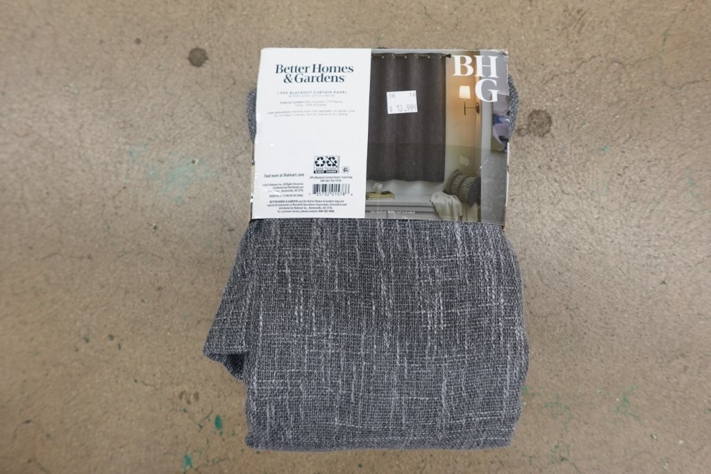 50" x 63" Gray Better Homes & Gardens Woven Textured Blackout Curtain Panels - Image 3