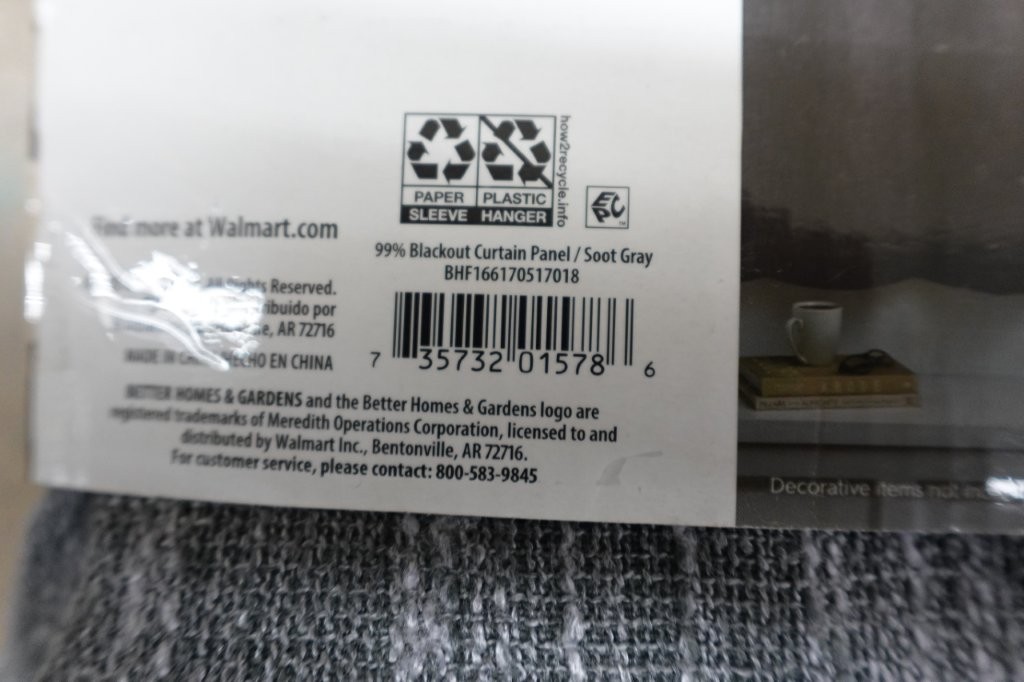50" x 63" Gray Better Homes & Gardens Woven Textured Blackout Curtain Panels - Image 4