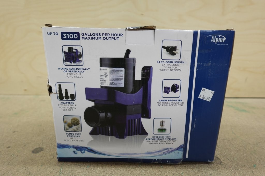 3100 GPH Alpine Corporation Cyclone Submersible Pond Pump - Image 4