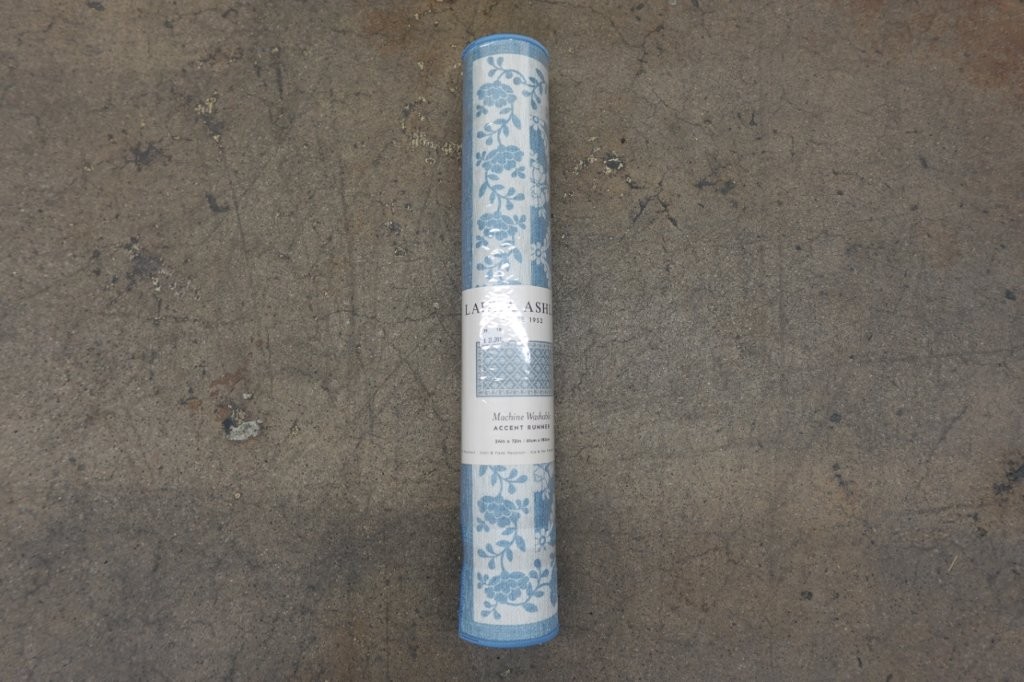 6' x 2' Laura Ashley Merley Blue Non-Slip Kitchen Runner Rug - Image 2