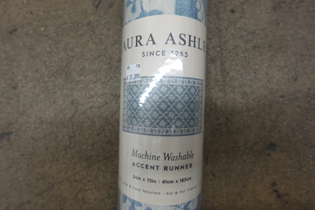 6' x 2' Laura Ashley Merley Blue Non-Slip Kitchen Runner Rug - Image 4