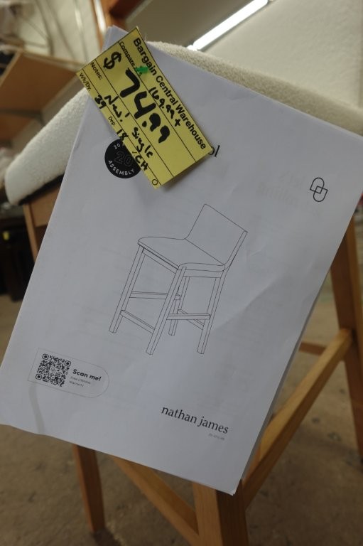 Nathan James Gracie Upholstered Counter Height Chair, Light Beige - Image 7