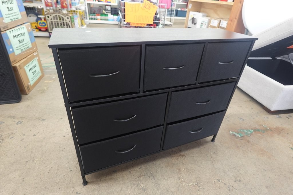 OLIXIS 7 Drawer Dresser / Nightstand Steel Frame - Black - Image 3