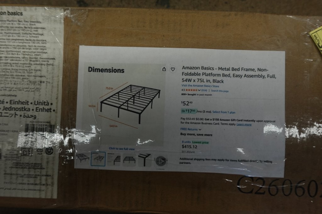 Full Size Amazon Basics Metal Platform Bed Frame - Black - Image 4