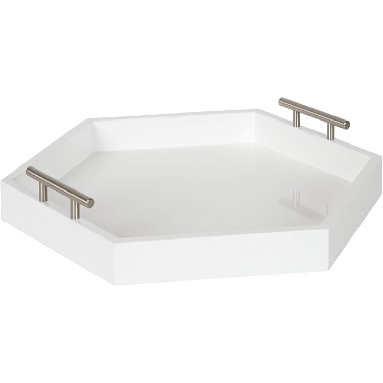 Kate and Laurel Lipton Modern Hexagon Decorative Tray
