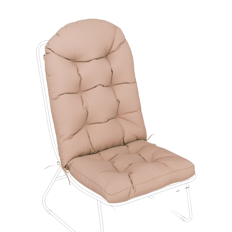 BaPiPro Khaki High-Back Outdoor Chair Water-Resistant Patio Cushions