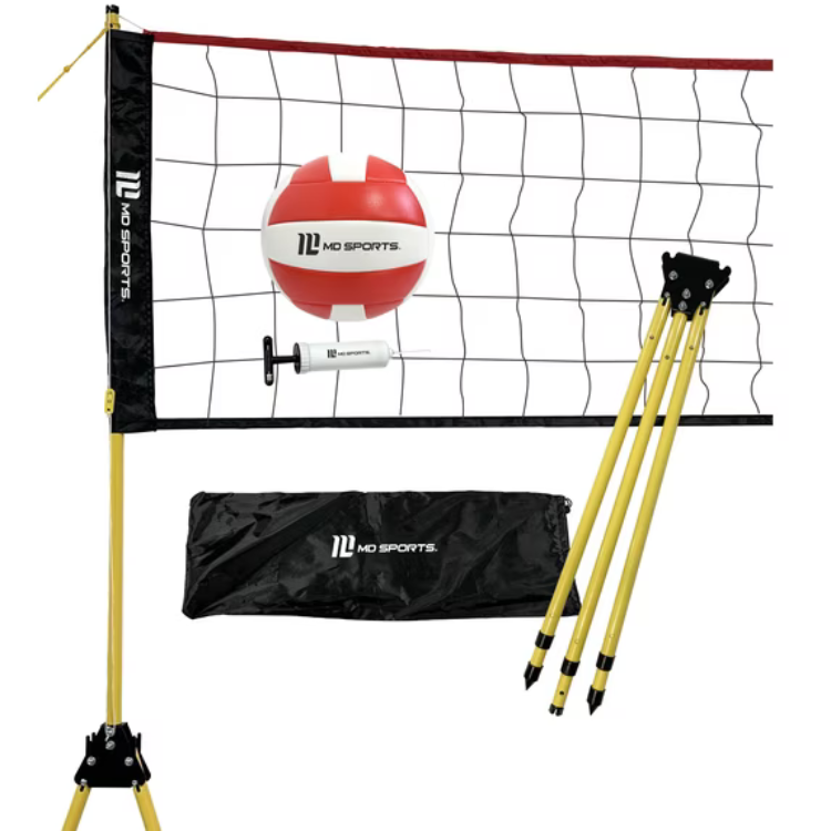 30ft MD Sports Official-Size Volleyball Set with Adjustable Steel Poles