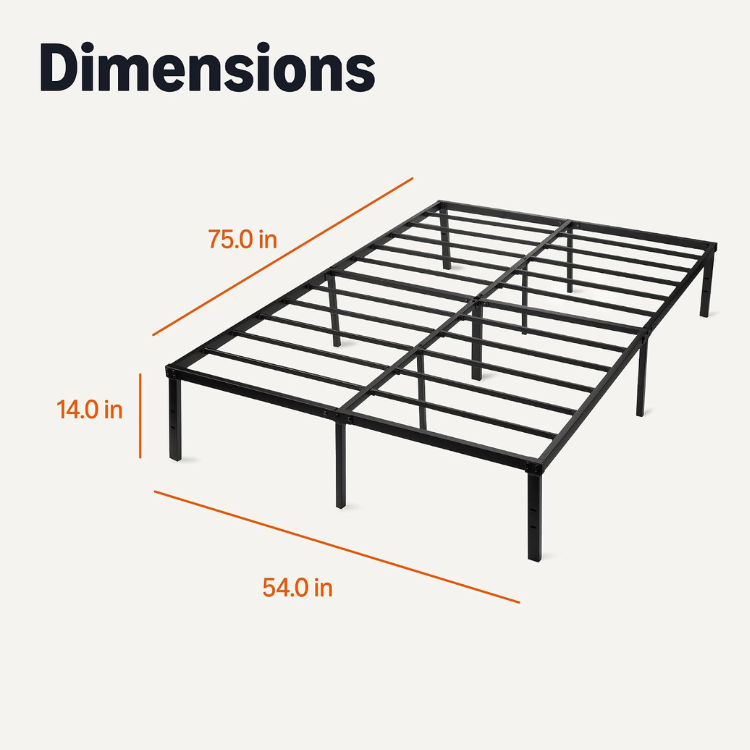 Full Size Amazon Basics Metal Platform Bed Frame - Black - Image 5