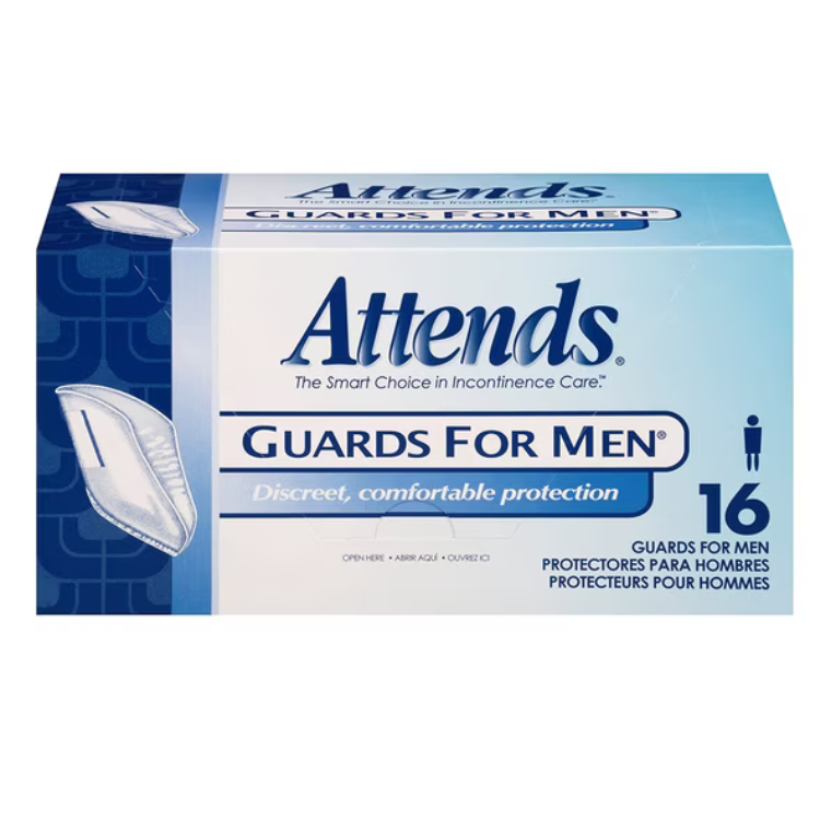 16 Count Attends Guards for Men Light Absorbency Bladder Control Pads