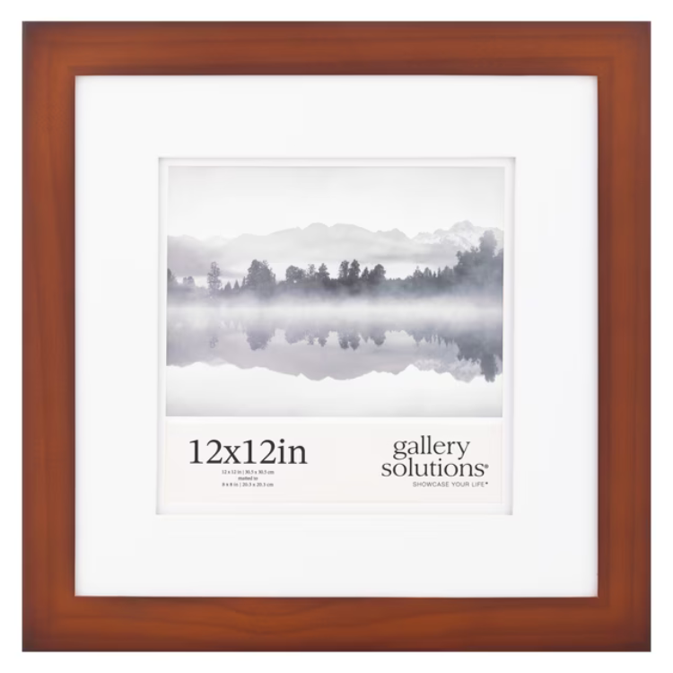 12" x 12" Gallery Solutions Walnut Square Picture Frame