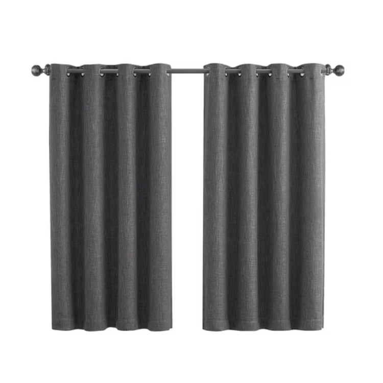 50" x 63" Gray Better Homes & Gardens Woven Textured Blackout Curtain Panels