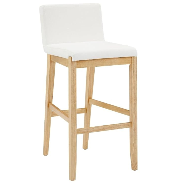 Nathan James Gracie Upholstered Counter Height Chair, Light Beige