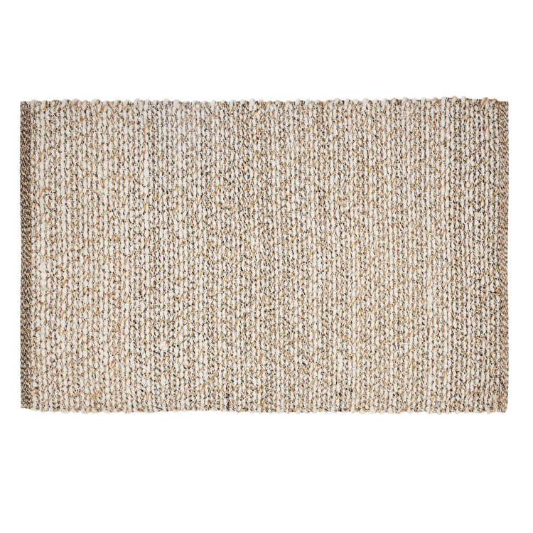 27x45 Beautiful by Drew Barrymore Woven Bouclé Scatter Area Rug in Ivory/Brown