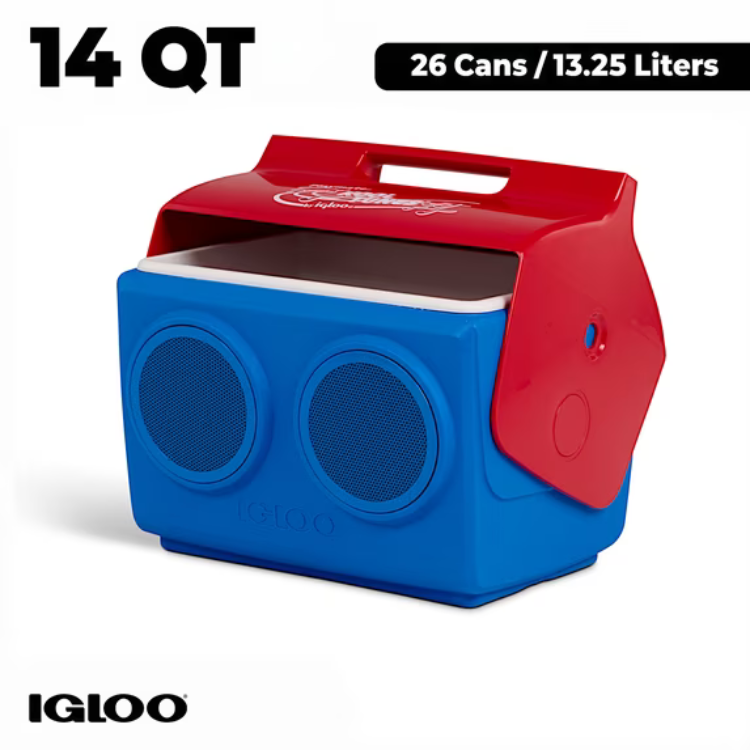 14qt Igloo Playmate KoolTunes Hard-Sided Cooler with Bluetooth Speakers